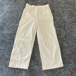 The Group Babaton White High Rise Ankle Cropped Wide Leg Pants A25